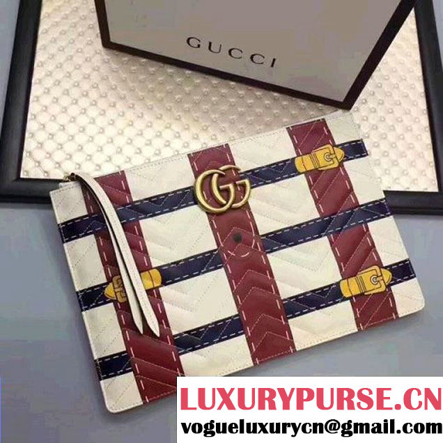 Gucci GG Marmont Trompe L'oeil Leather Pouch 466389 2017 (XYS-7050220 )