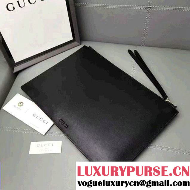 Gucci Rainbow "Love" Soft Black Leather Pouch 476411 2017 (WY-7060320 )