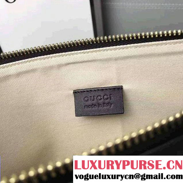 Gucci Rainbow "Love" Soft Black Leather Pouch 476411 2017 (WY-7060320 )