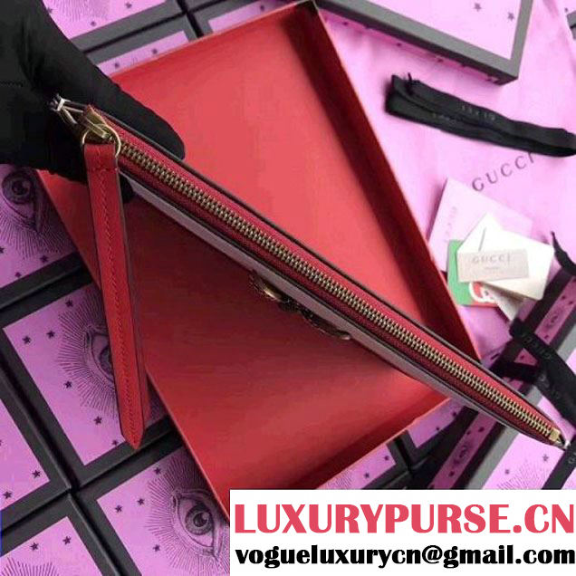 Gucci Queen Margaret Leather Pouch Bag White/Red/Blue 2017 (WY-7062620 )