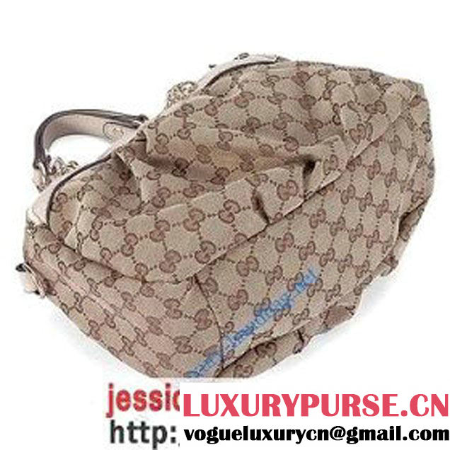 Gucci Chain Hobo with GG Fabric 242300 Beige   