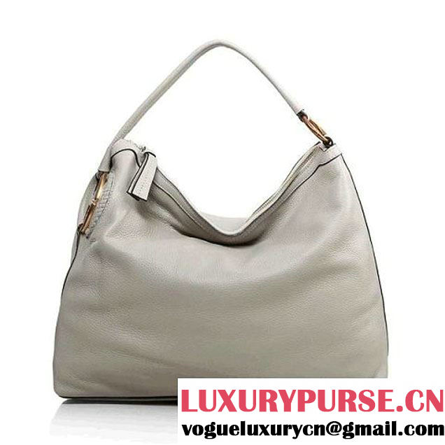 Gucci Twill Hobo Bag 309530 Light Grey