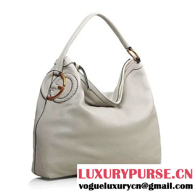 Gucci Twill Hobo Bag 309530 Light Grey  