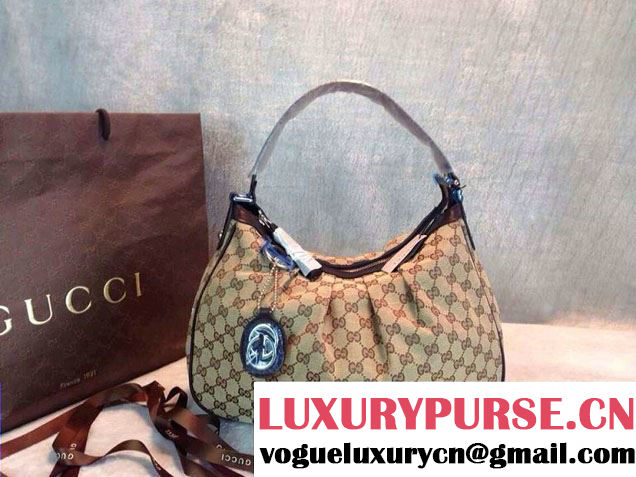 Gucci Sukey Guccissima Leather Medium Hobo Bag 232955 Dark Coffe  