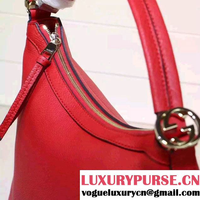 Gucci Miss GG Leather Hobo Bag 326514 Red