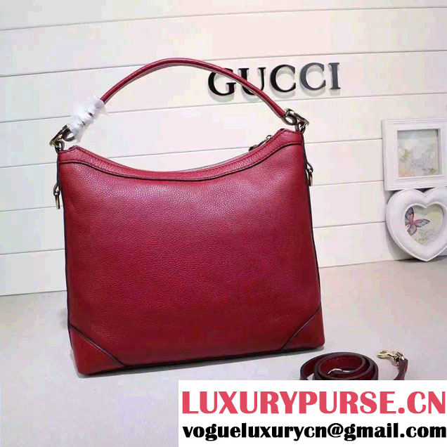Gucci Miss GG Leather Hobo Bag 326514 Burgundy