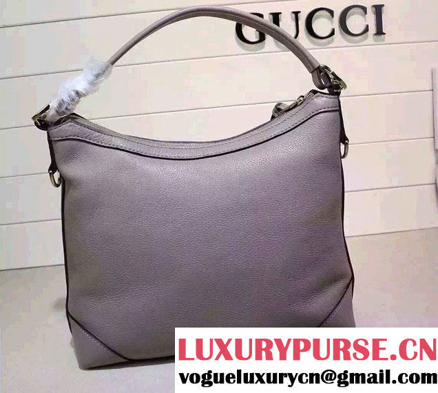 Gucci Miss GG Leather Hobo Bag 326514 Gray