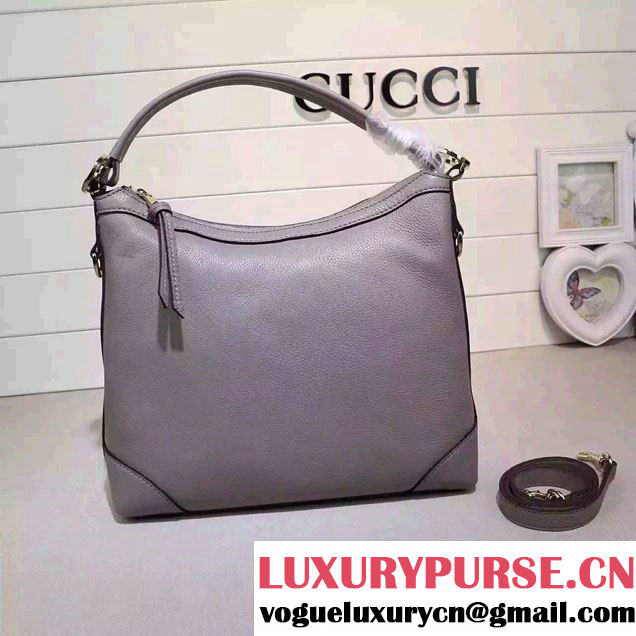 Gucci Miss GG Leather Hobo Bag 326514 Gray