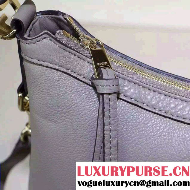 Gucci Miss GG Leather Hobo Bag 326514 Gray