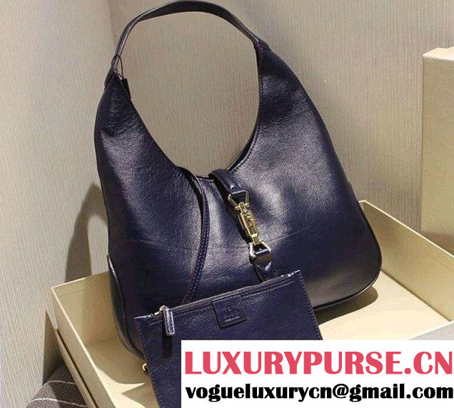 Gucci Jackie Soft Leather Hobo Bag 362968 Dark Blue