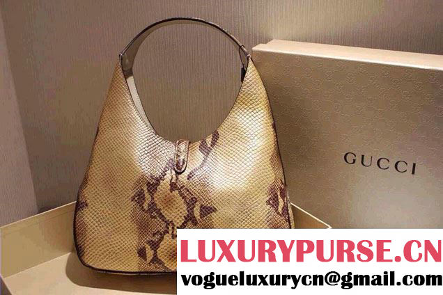 Gucci Jackie Soft Leather Hobo Bag 362968 Python Pattern