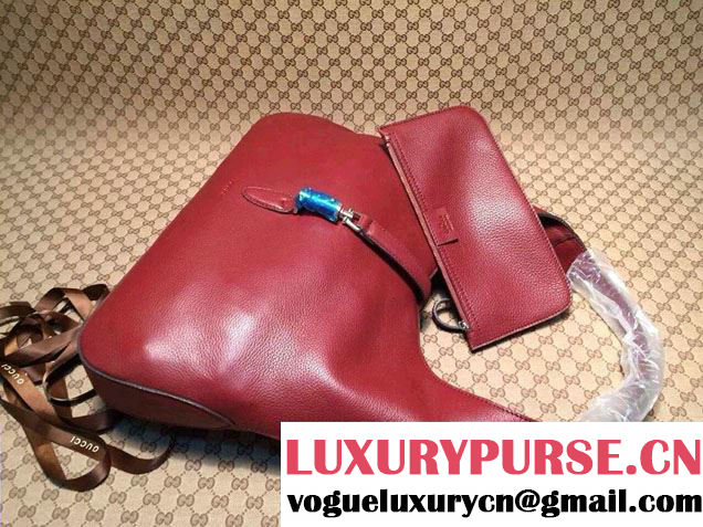 Gucci Jackie Soft Leather Hobo Bag 362968 Burgundy