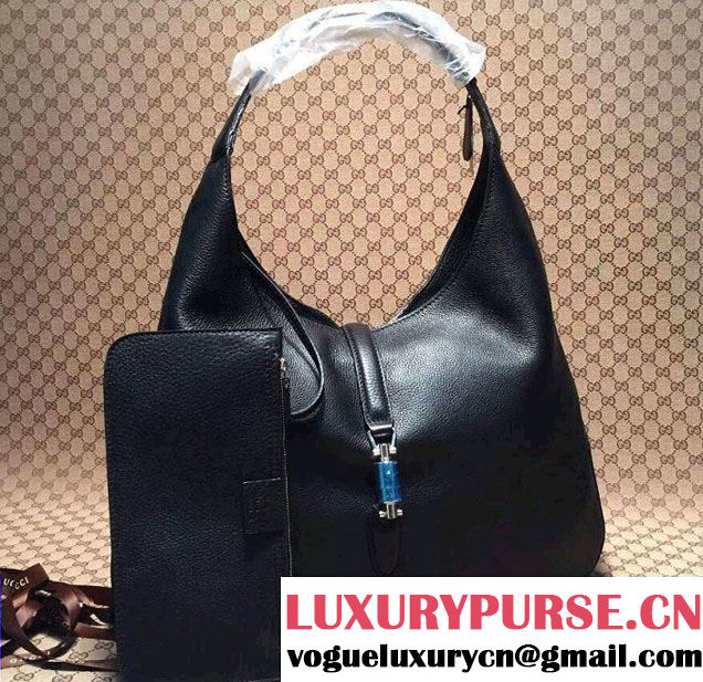 Gucci Jackie Soft Leather Hobo Bag 362968 Black