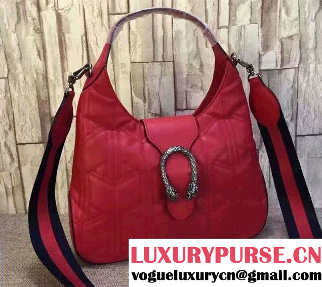 Gucci Dionysus Matelassé Leather Hobo Small Bag 444072 Red