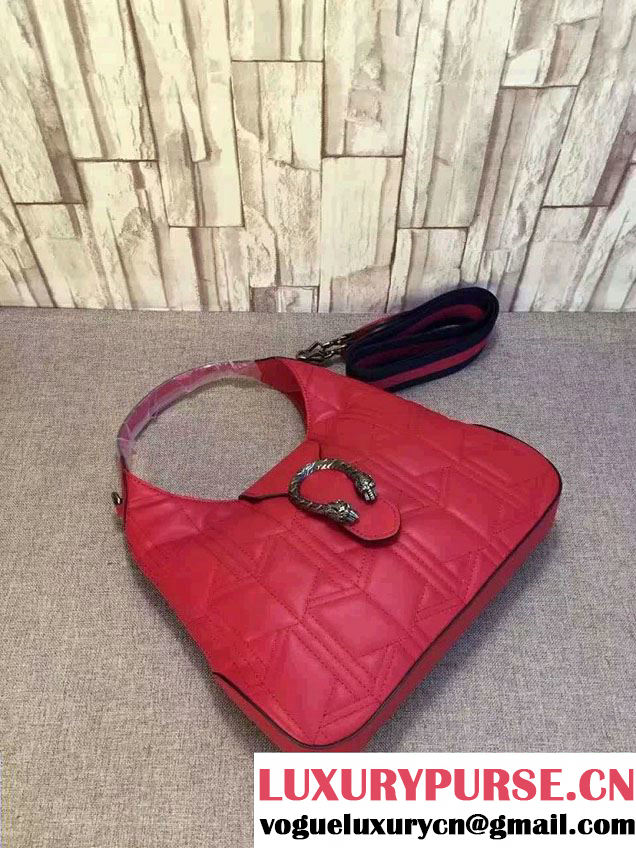 Gucci Dionysus Matelassé Leather Hobo Small Bag 444072 Red