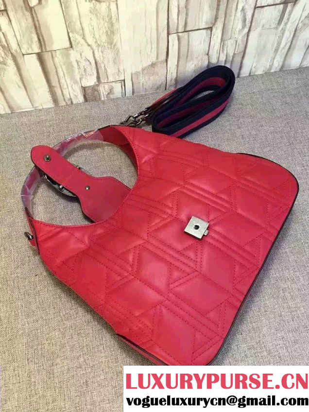 Gucci Dionysus Matelassé Leather Hobo Small Bag 444072 Red