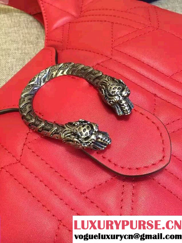 Gucci Dionysus Matelassé Leather Hobo Small Bag 444072 Red