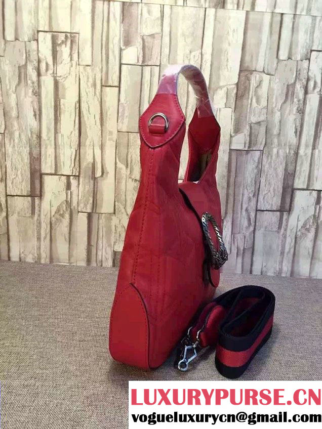 Gucci Dionysus Matelassé Leather Hobo Small Bag 444072 Red