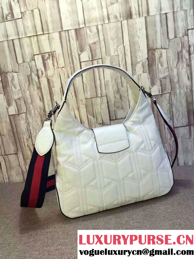 Gucci Dionysus Matelassé Leather Hobo Small Bag 444072 White