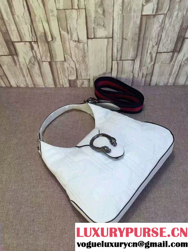 Gucci Dionysus Matelassé Leather Hobo Small Bag 444072 White