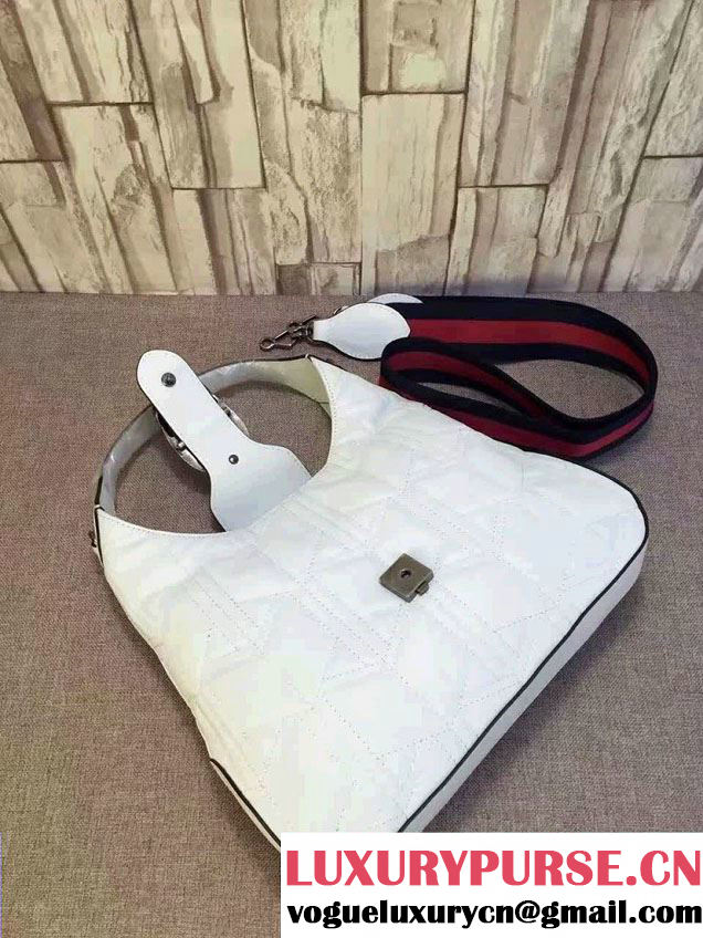 Gucci Dionysus Matelassé Leather Hobo Small Bag 444072 White