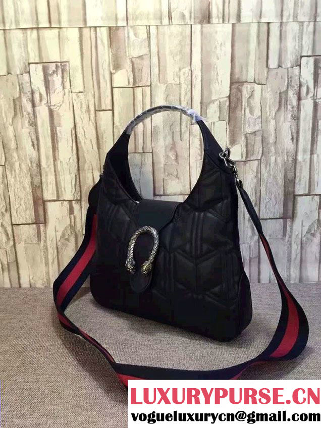 Gucci Dionysus Matelassé Leather Hobo Small Bag 444072 Black