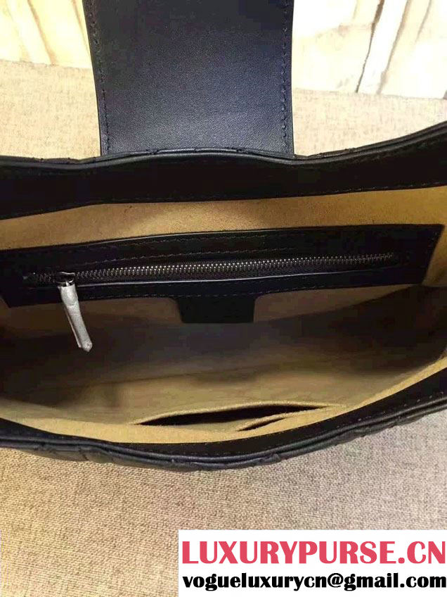 Gucci Dionysus Matelassé Leather Hobo Small Bag 444072 Black