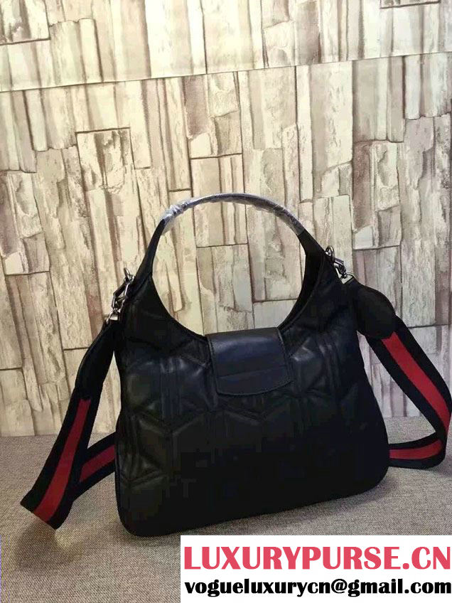 Gucci Dionysus Matelassé Leather Hobo Small Bag 444072 Black