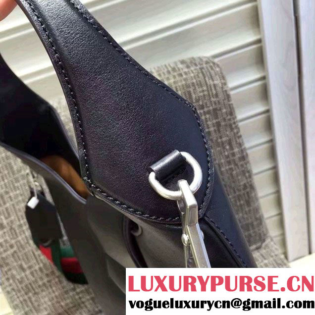 Gucci Dionysus Leather Hobo Small Bag 444072 Black/Web 2016