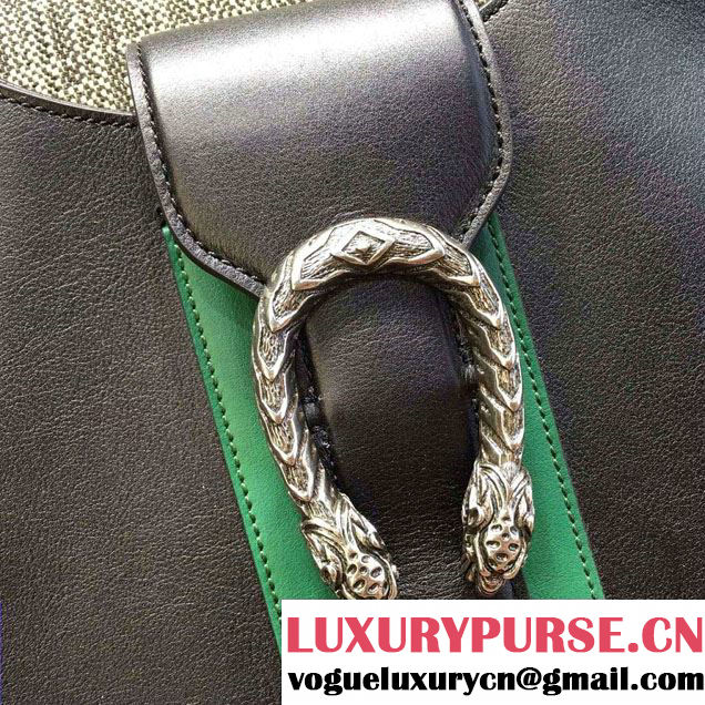Gucci Dionysus Leather Hobo Small Bag 444072 Black/Web 2016