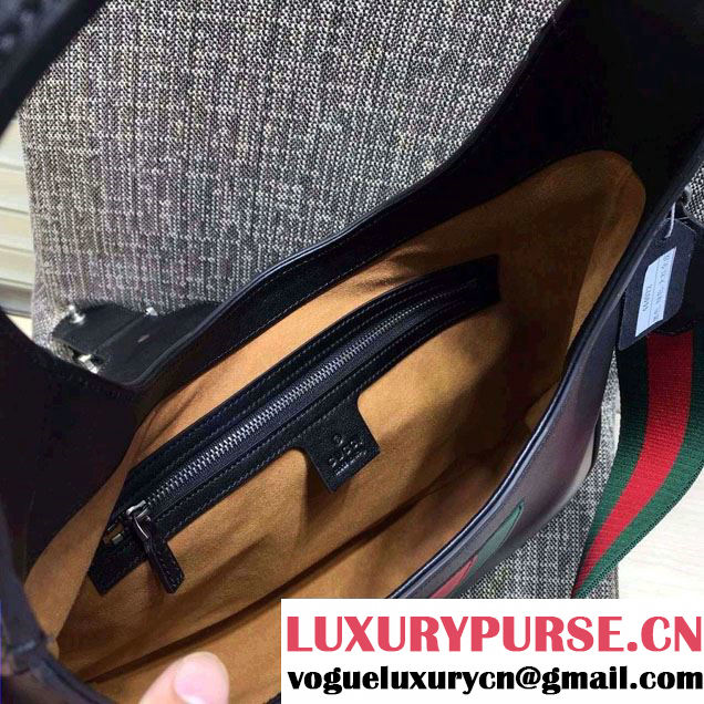 Gucci Dionysus Leather Hobo Small Bag 444072 Black/Web 2016