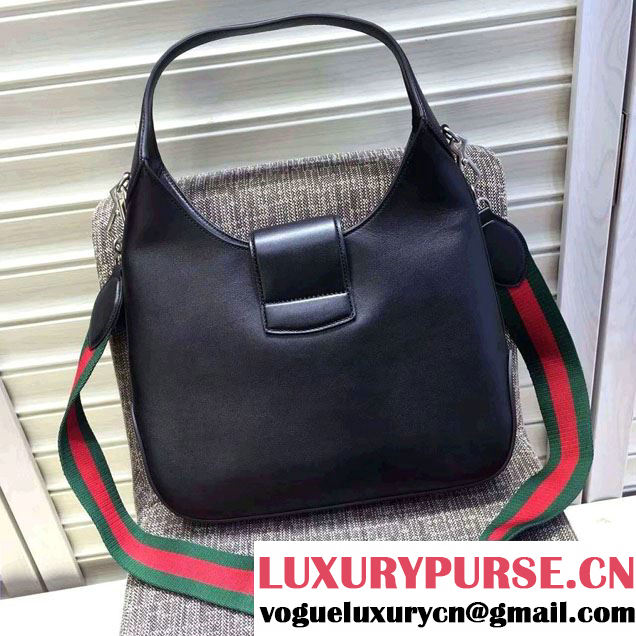 Gucci Dionysus Leather Hobo Small Bag 444072 Black/Web 2016