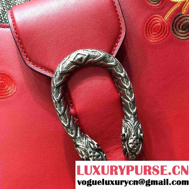 Gucci Dionysus Leather Hobo Small Bag 444072 Red/Floral 2016