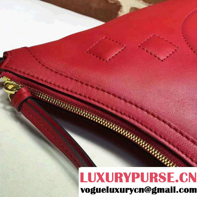 Gucci Embossed GG Leather Hobo Medium Bag 453562 Red 2017