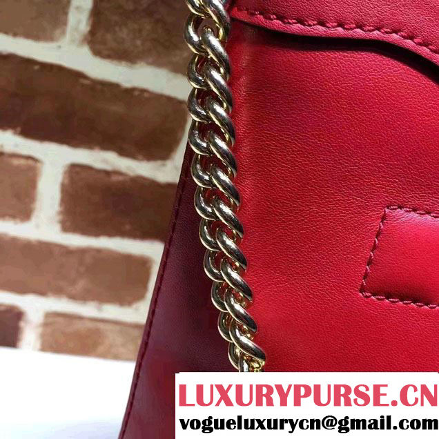 Gucci Embossed GG Leather Hobo Medium Bag 453562 Red 2017