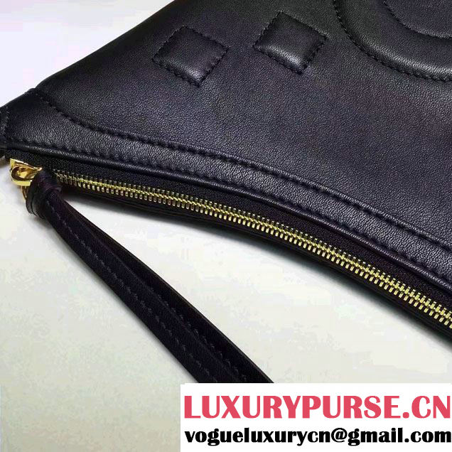 Gucci Embossed GG Leather Hobo Medium Bag 453562 Black 2017