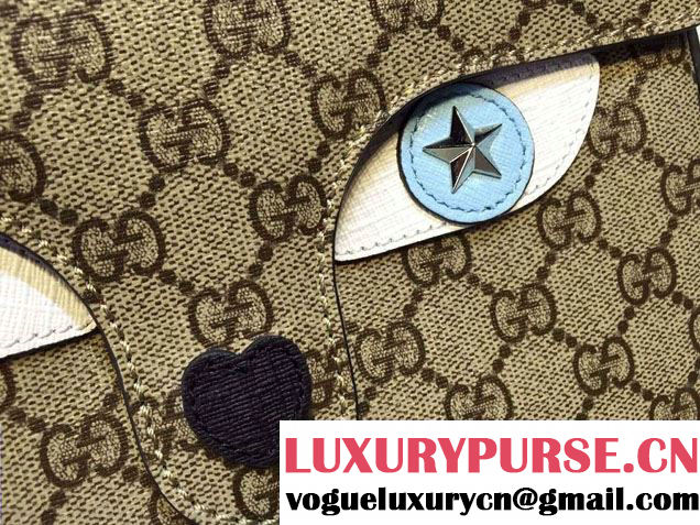 Gucci Children's GG Supreme Cat Messenger Bag 410806 Light Blue 2016