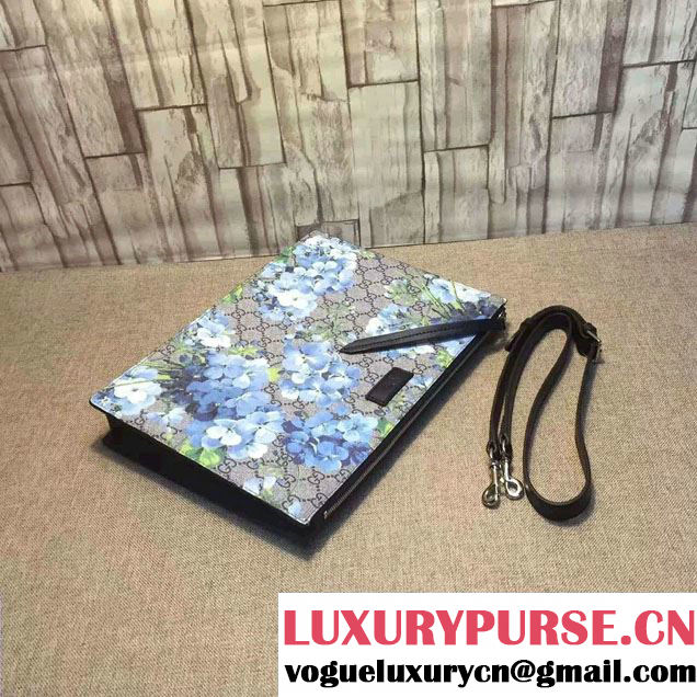 Gucci GG Supreme Canvas Blue Blooms Messenger Bag 429004 2016