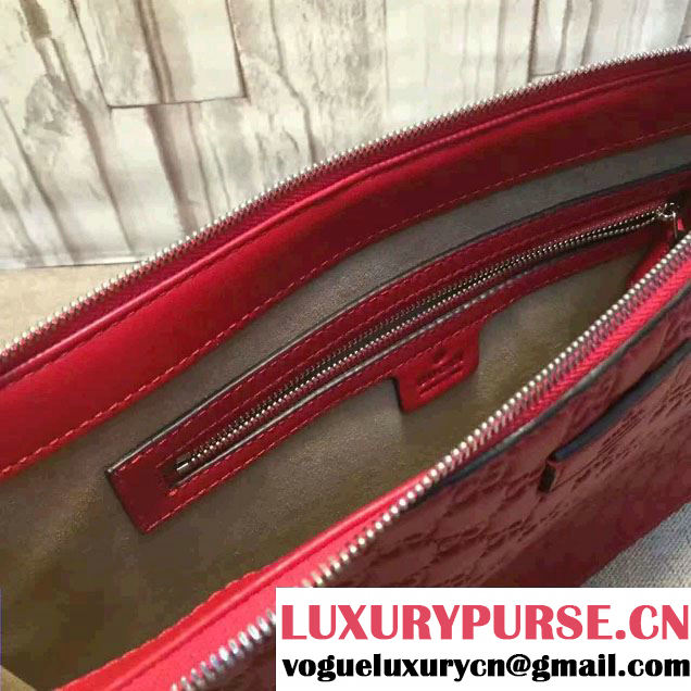 Gucci Signature Leather Messenger Bag 429004 Red 2016