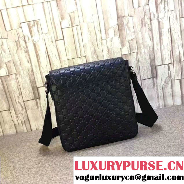 Gucci Signature Leather Messenger Small Flap Bag 406368 2016