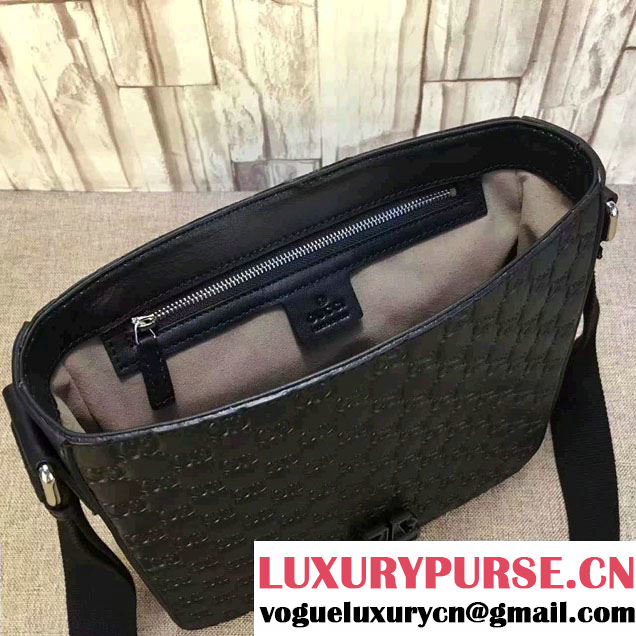 Gucci Signature Leather Messenger Small Flap Bag 406368 2016