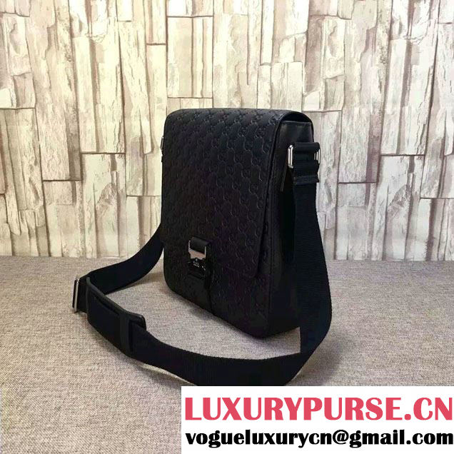 Gucci Signature Leather Messenger Small Flap Bag 406368 2016