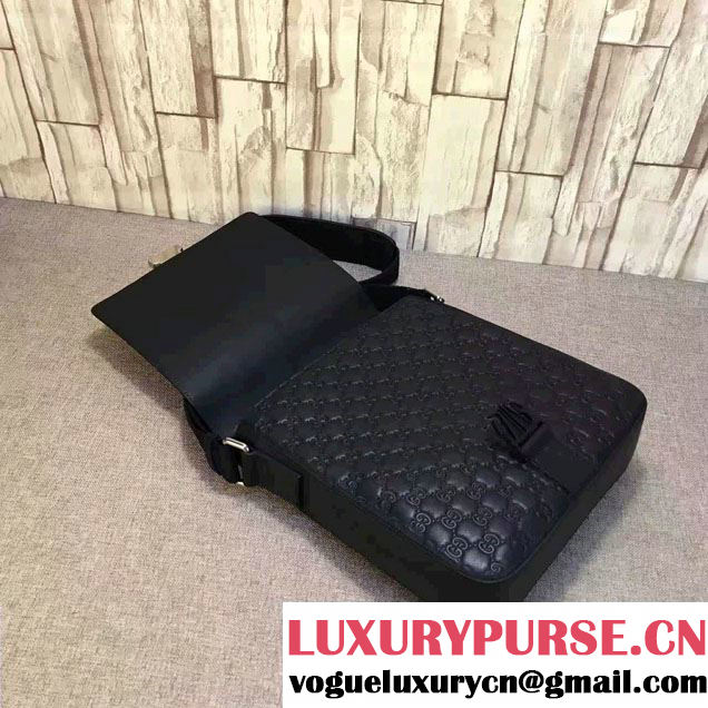 Gucci Signature Leather Messenger Small Flap Bag 406368 2016