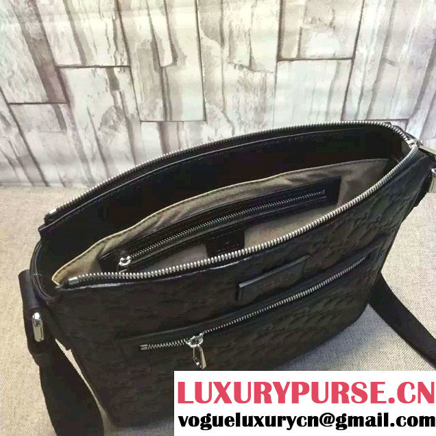 Gucci Signature Leather Messenger Medium Flap Bag 406408 2016