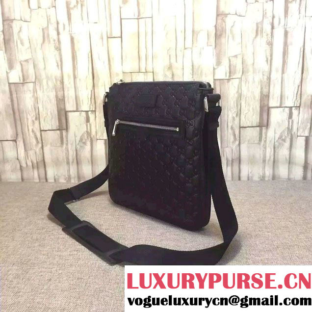 Gucci Signature Leather Messenger Medium Flap Bag 406408 2016