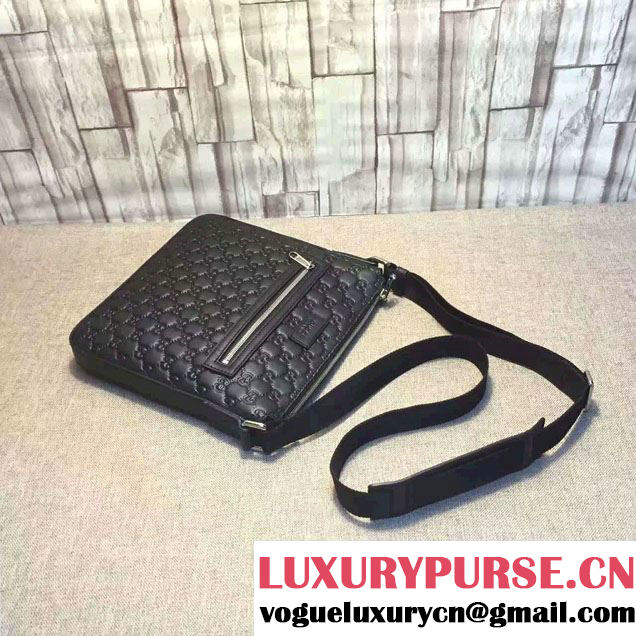 Gucci Signature Leather Messenger Medium Flap Bag 406408 2016