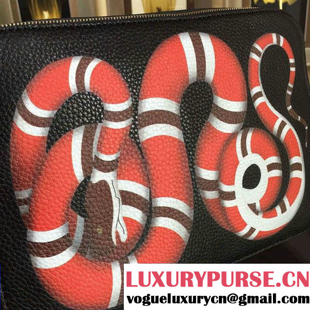Gucci Snake Print Messenger Bag 453572 Black Cruise 2017