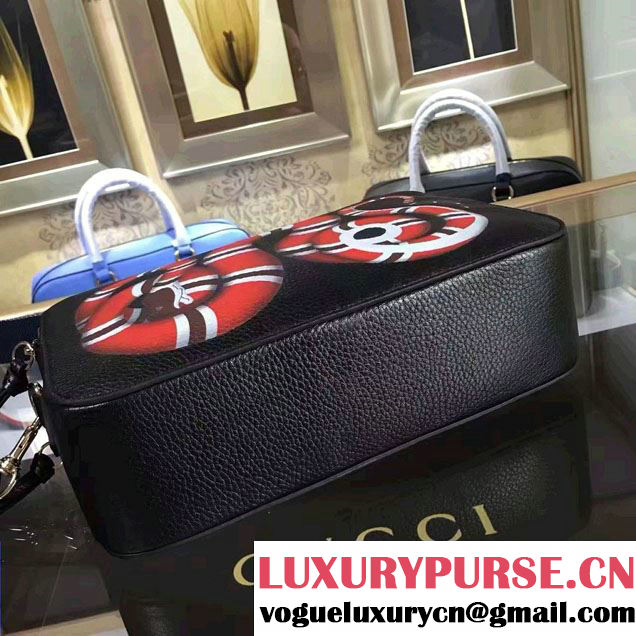 Gucci Snake Print Messenger Bag 453572 Black Cruise 2017