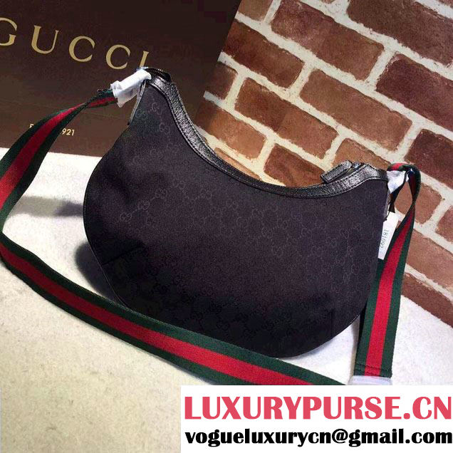 Gucci Original GG Canvas Messenger Medium Bag 181092 Black