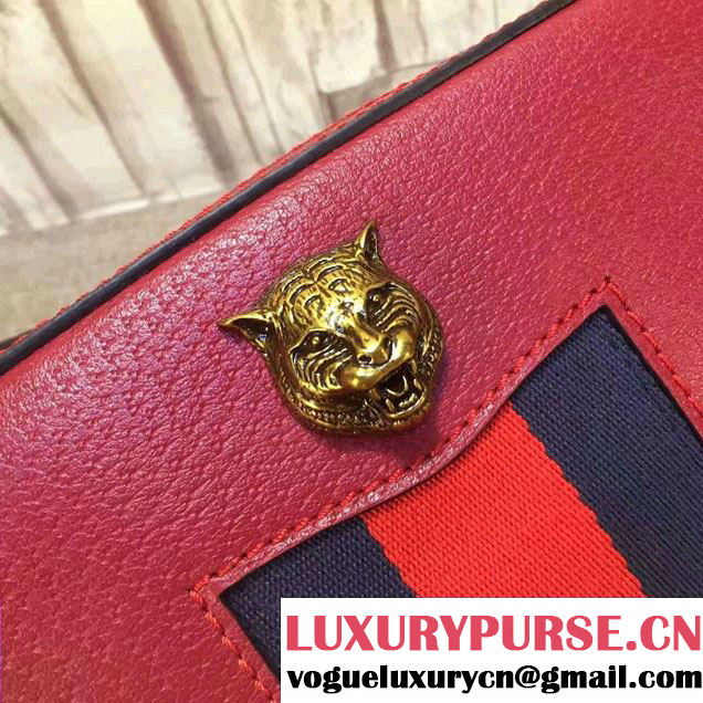 Gucci Animalier Textured Leather Messenger Bag 412009 Red 2016